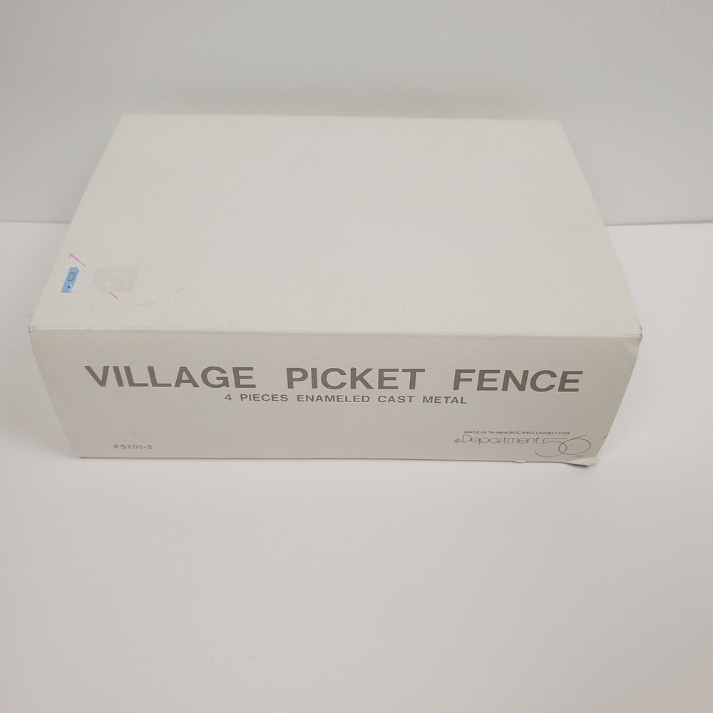 Dept 56 White Picket Fence 4 Pieces Enameled Cast Metal 5101-2 Set American Home - Picture 7 of 7